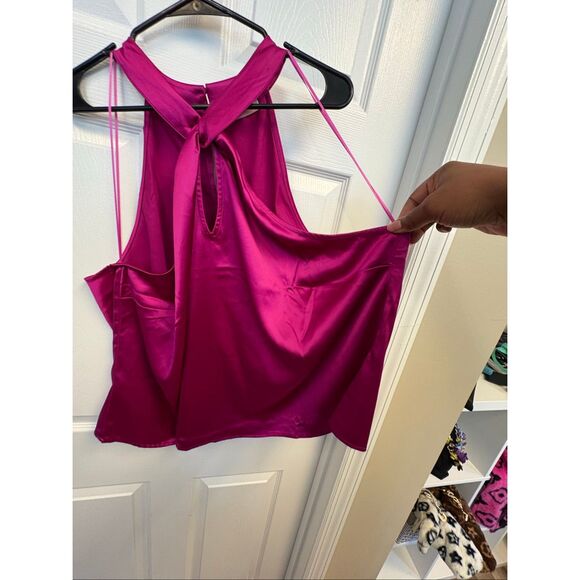 Fuschia Sleeveless Plus Size Blouse - Picture 5 of 8